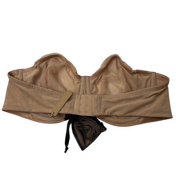 SKIMS Ultra Fine Mesh Strapless Bra Underwire Convertible 44C Clay - Picture 4 of 16